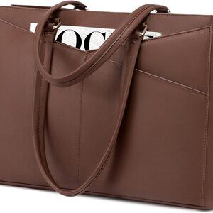 Laptop Bag for Women 15.6 Inch Tote Bags Waterproof Leather Briefcase Computer W